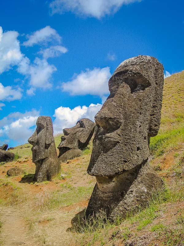 Moai statues on Easter Island.