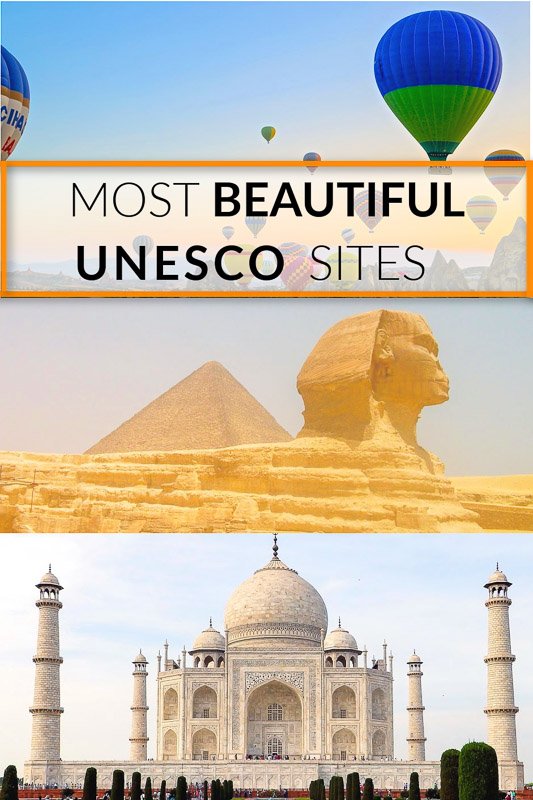 Most beautiful UNESCO World Heritage Sites pinterest image.