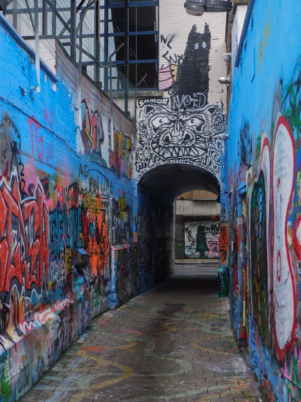 End of the Graffitistrasse, Ghent's most colorful street. A must-see on a weekend in Belgium