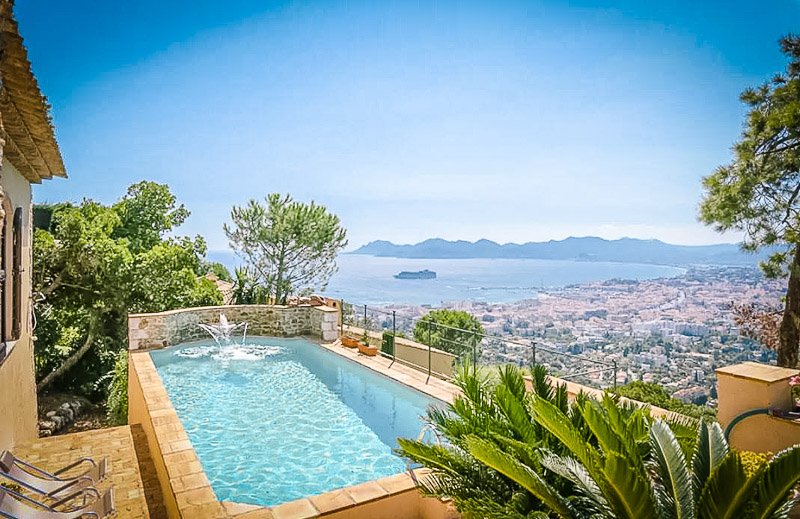 A beautiful villa with views of the French Riviera.