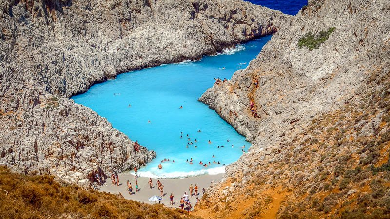 Seitan Limania Beach on the island of Crete.