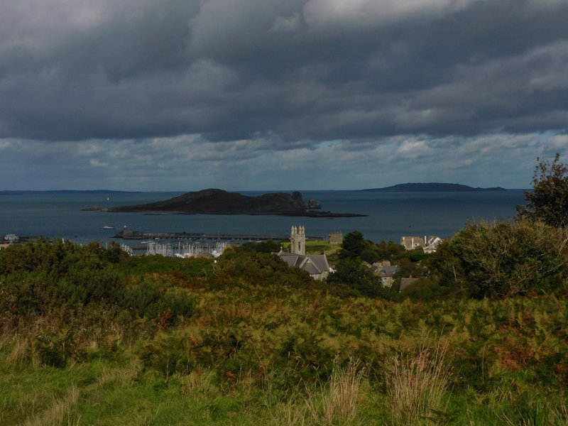 View over the ocean from the walk back to Howth village, the most popular day trip from Dublin with good reason.