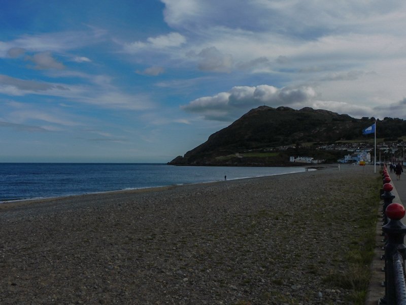 Beach and coast heading towards hills in Bray.