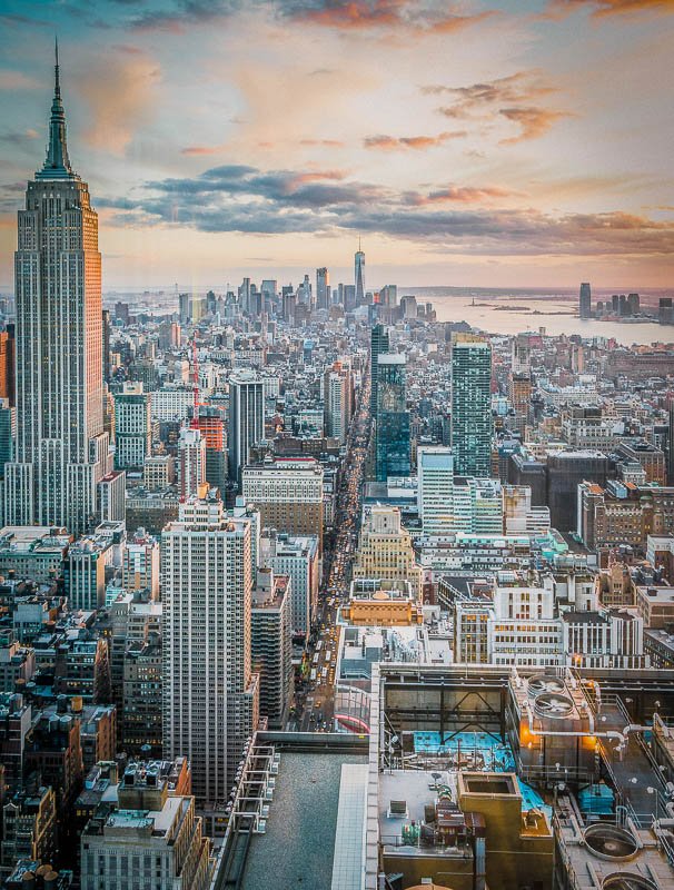 New York's endless skyline. This city is among the best places to travel with friends