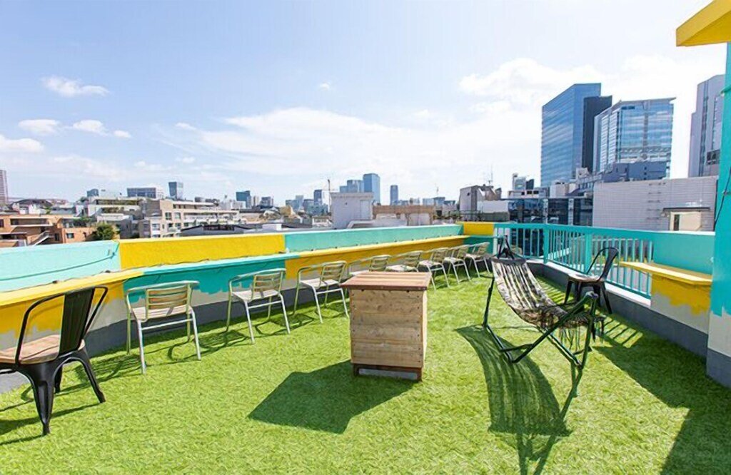 A view of the Tokyo skyline from a 5th floor apartment terrace