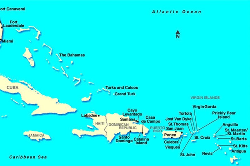 Eastern Caribbean map